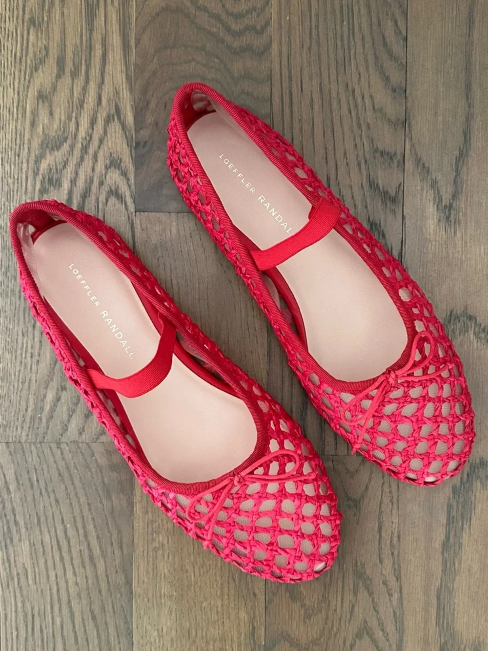Like New Loeffler Randall Leonie Woven Soft Ballet Flats in Red Size 9B - Picture 1 of 8